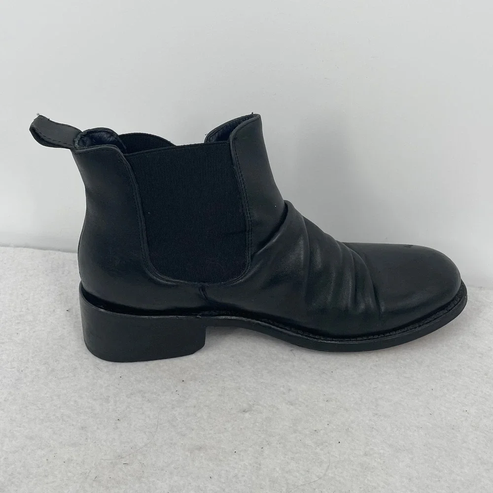 DW Goodyear Black Leather Chelsea Boots Welt Vero Cuoio Women Size 8 - Picture 5 of 10